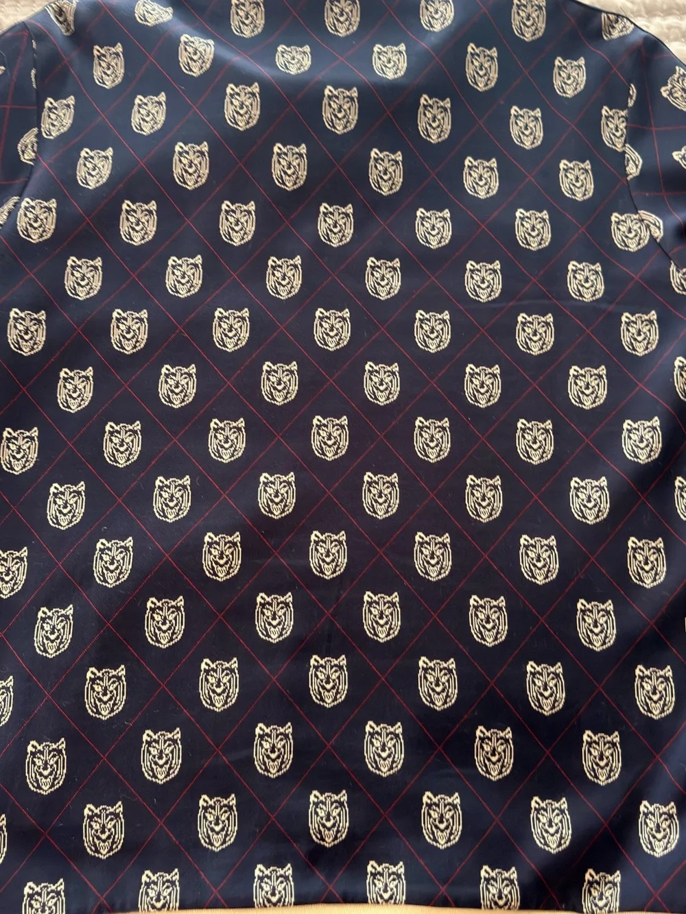 Gucci Navy Bomber Jacket with Cream & Red Trim